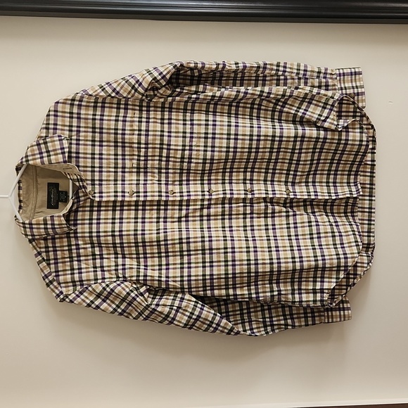 Eddie Bauer 100% Cotton Plaid Button Down - Picture 1 of 5
